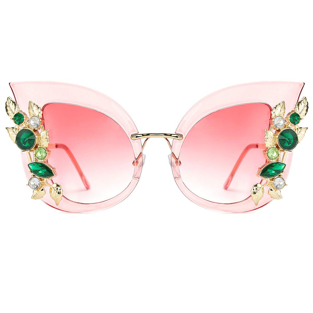 Slocyclub Jeweled Sunglasses for Women - Trendy Butterfly Shaped Oversized Frames with Rhinestone Accents | Perfect for Beach, Party & Summer Fashion Accessories