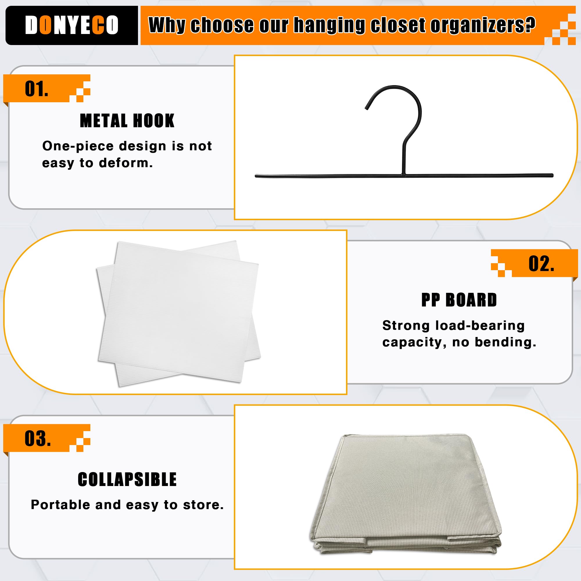 5-Shelf Hanging Closet Organizer for RV, Wardrobe, Nursery & Baby Room - Space Saving Storage Solution for Clothes, Toys & Linens - Perfect for Small Spaces, Campers & Home Organization
