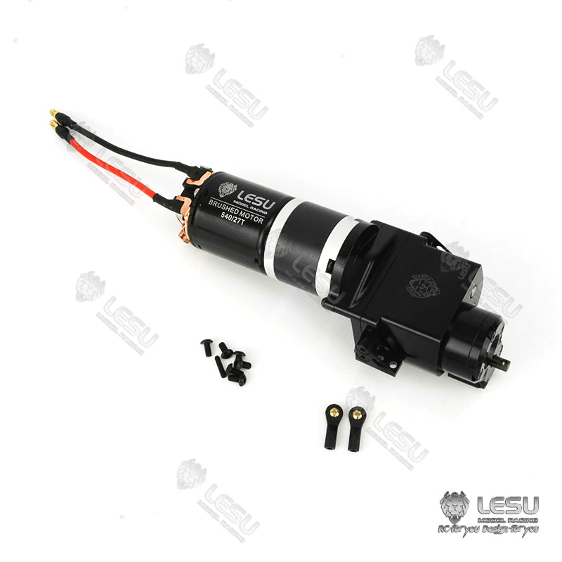 1/14 & 1/5 Scale Metal LESU GearBox Transmission - 2 Speed Rear Drive Planetary Reduction for RC Tractor Truck & Dumper (TAMIYA Compatible) - Perfect for DIY RC Vehicle Upgrades & Off-Road Performance