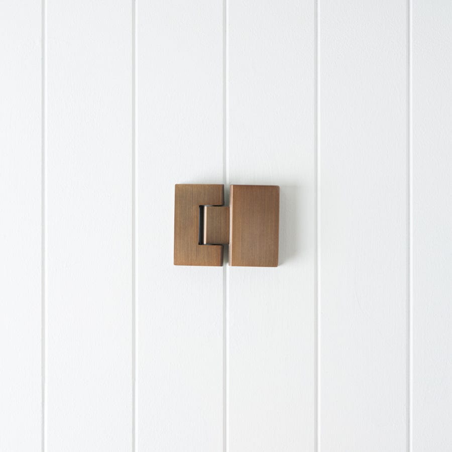 Antique Brass Glass to Glass Shower Hinge - Heavy Duty Bathroom Door Hardware for Frameless Shower Enclosures & Glass Doors