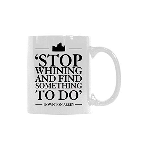 WECE 11oz Ceramic Coffee Mug - Funny 'Stop Whining Find Something To Do' Tea Cup for Coffee, Milk & Beer | Great Gift for Office, Home & Parties