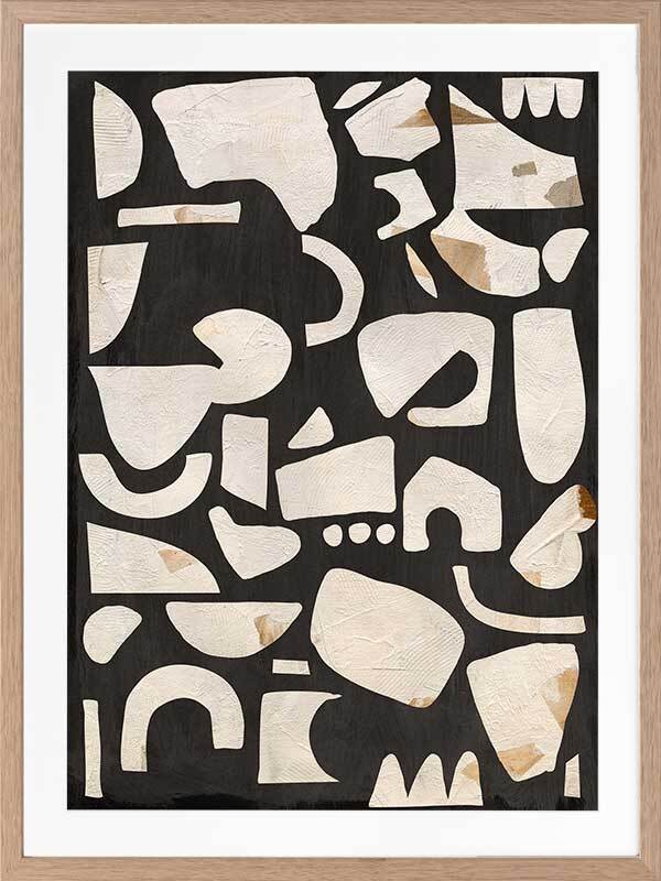 Modern Asymmetrical Black Framed Wall Art Print - Perfect for Living Room, Bedroom & Office Decor