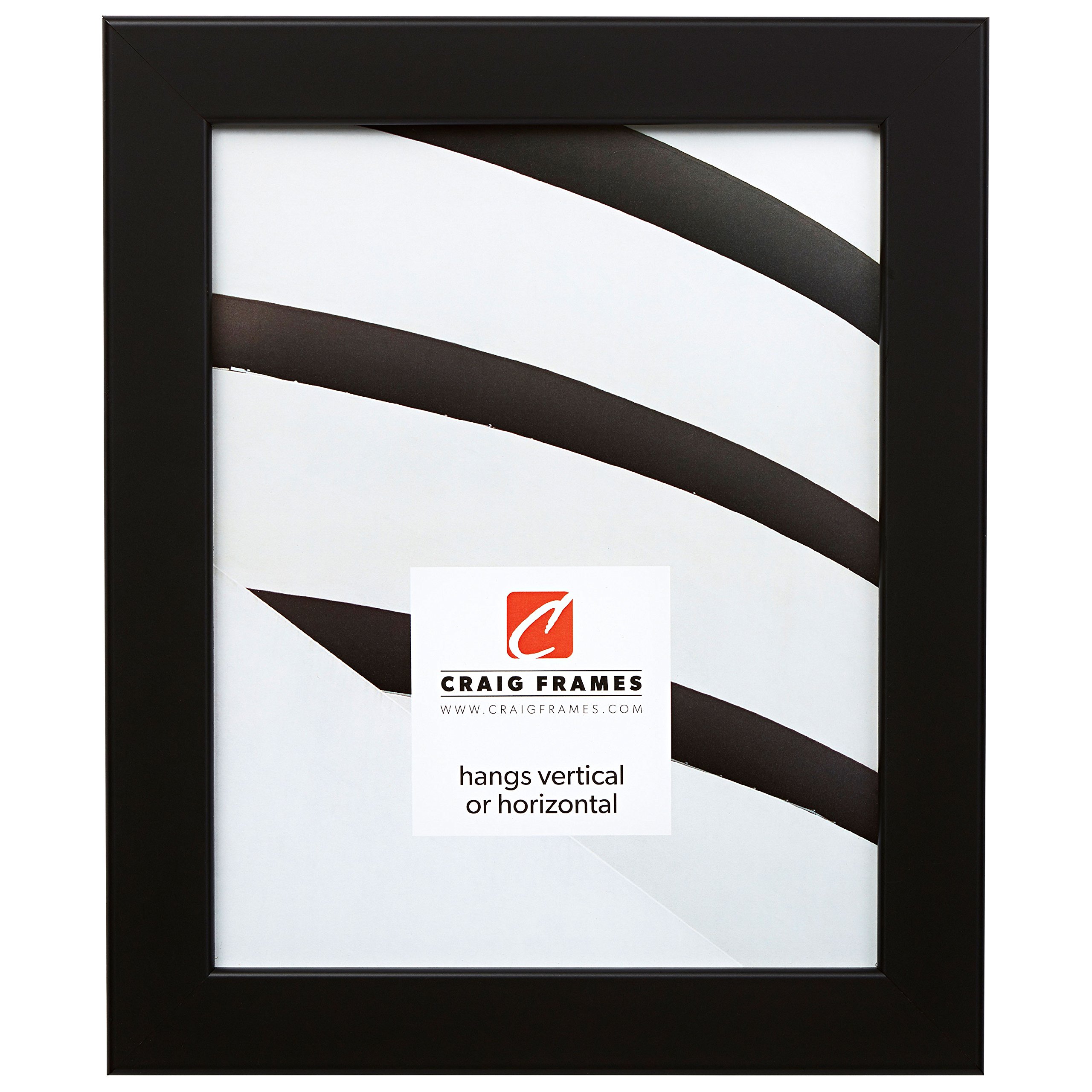 Craig Frames Bauhaus 125 Black Picture Frame 18x24 Inches - Modern Wall Art Display for Home & Office Decor