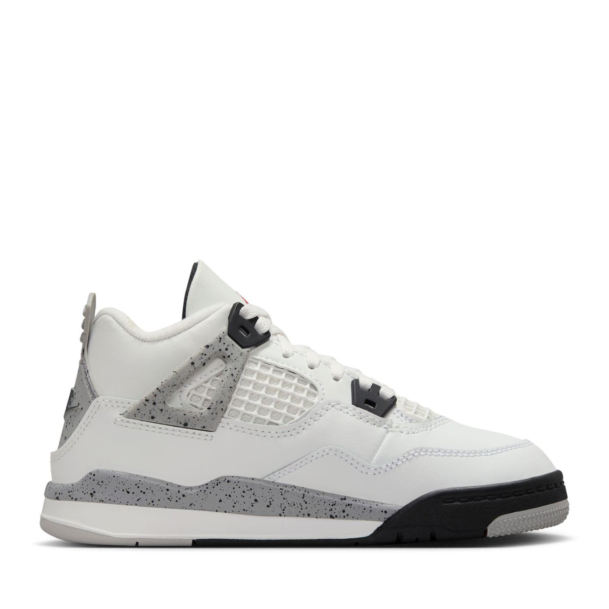 Jordan 4 Retro 'White Cement' PS Sneakers - Summit White/Fire Red Basketball Shoes for Men - Perfect for Streetwear & Court Play