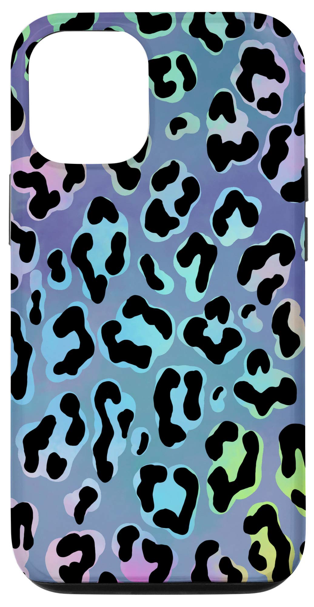 Premium iPhone 12/12 Pro Case - Shockproof & Slim Design in Green, Cyan, Pink, Blue, Purple & Black Leopard Print | Perfect for Daily Protection & Fashion Statement | Model AEH428