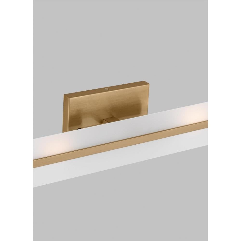 Generation Lighting 4554302-848 Dex Vanity Light Fixture - 2-Light Satin Brass Bathroom Lighting (120W Total) - Perfect for Bathroom Vanity, Powder Room, or Dressing Area Makeup Mirror Lighting