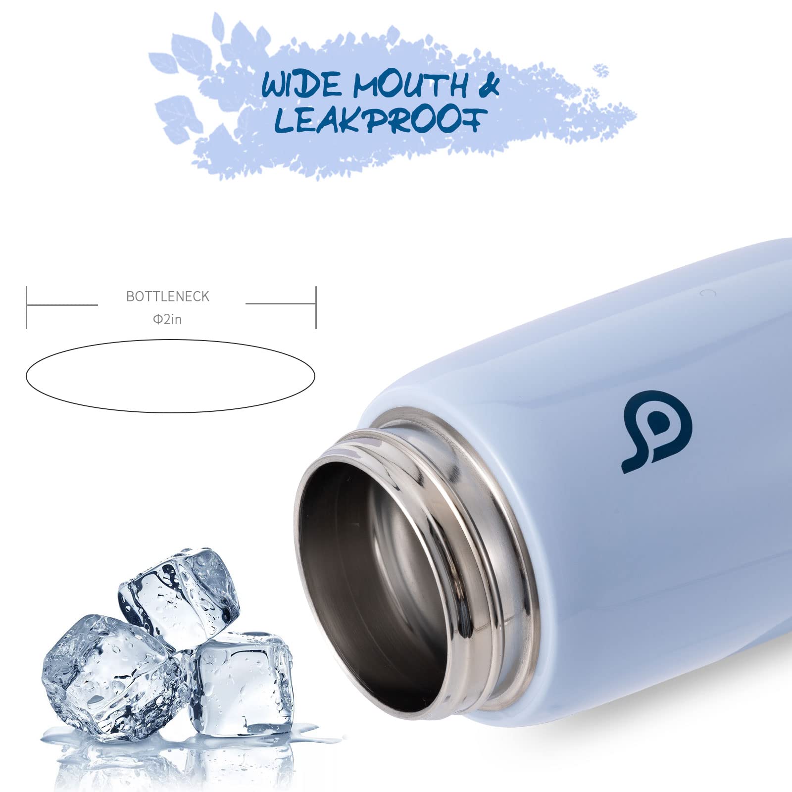 12 oz Stainless Steel Kids Water Bottle for School - Leak Proof, Double Wall Vacuum Insulated, Keeps Hot/Cold - Perfect Back to School Gift (Blue) - Ideal for Classroom, Sports, Outdoor Activities & Daily Hydration