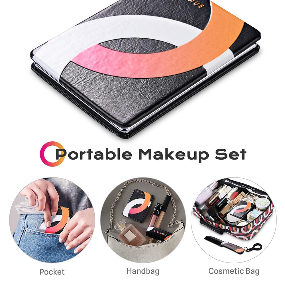 TheLAShop Rectangle Mini Compact Mirror 2x Magnifier with Comb - 3 Pack | Portable Makeup Mirror for Travel, Purse & Vanity | Perfect for Touch-Ups & Cosmetics