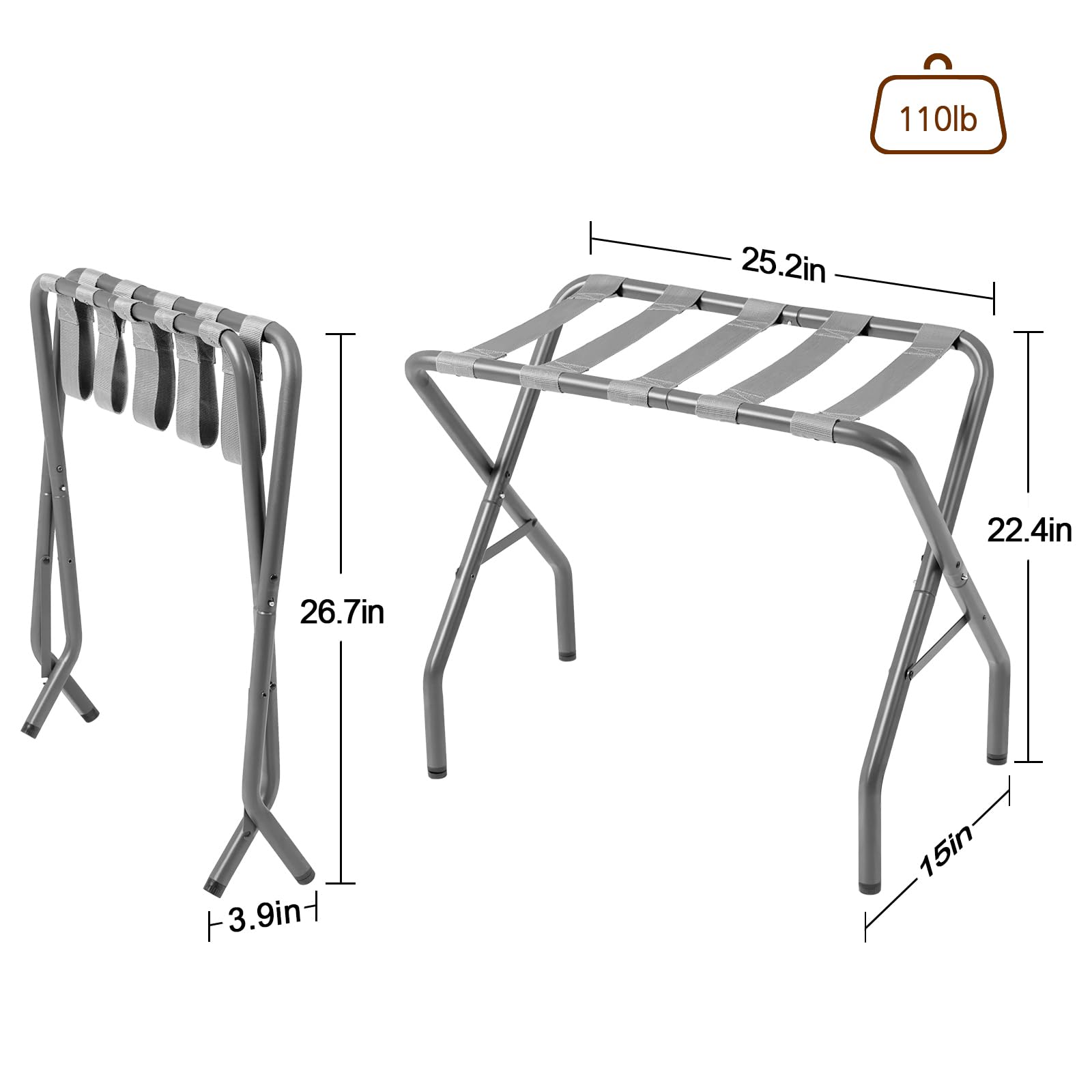 AMHANCIBLE 2-Piece Luggage Rack & Nightstand Set with Drawer - Small End Tables for Living Room, Bedroom & Dorm | Space-Saving Storage Solution