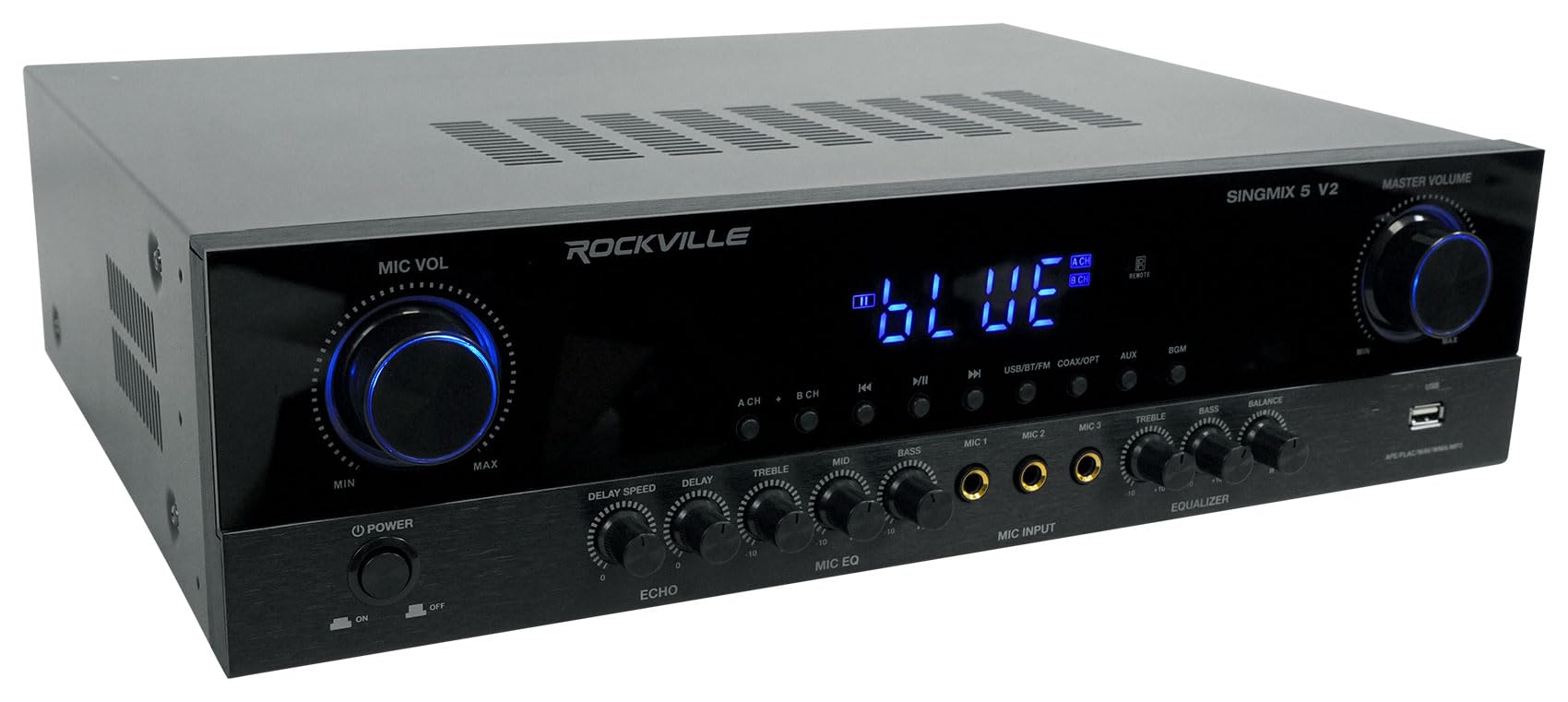 Rockville SINGMIX 5 Bluetooth Home Stereo Receiver with (4) 6.5