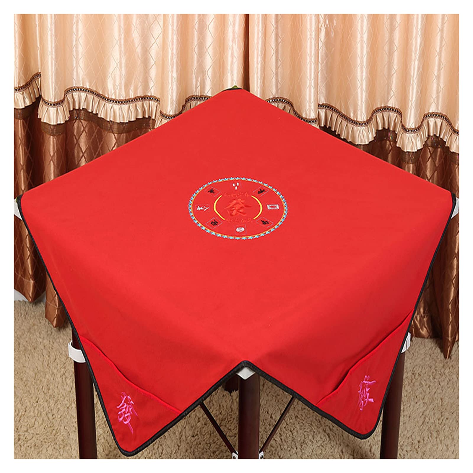 Non-Slip Mahjong Mat - 110x110cm Waterproof Table Cover for Poker, Card Games, Board Games, Dominoes & Tile Games - Noise Reducing Table Protector Pad - Perfect for Game Nights, Parties & Family Gatherings