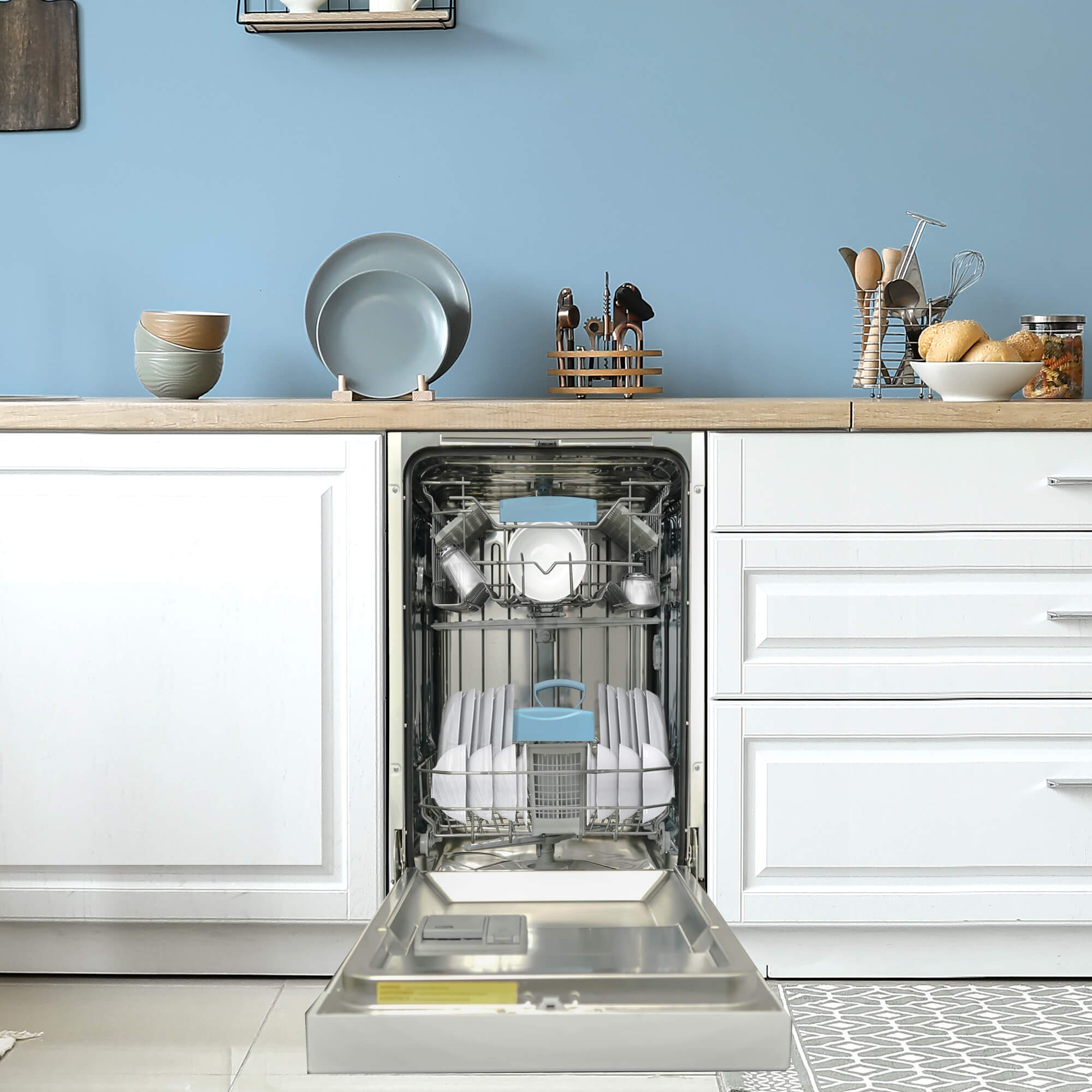 Danby DDW18D1EW 18 Inch Built-In Dishwasher - Energy Efficient, Quiet Operation, White Finish - Perfect for Small Kitchens & Apartments