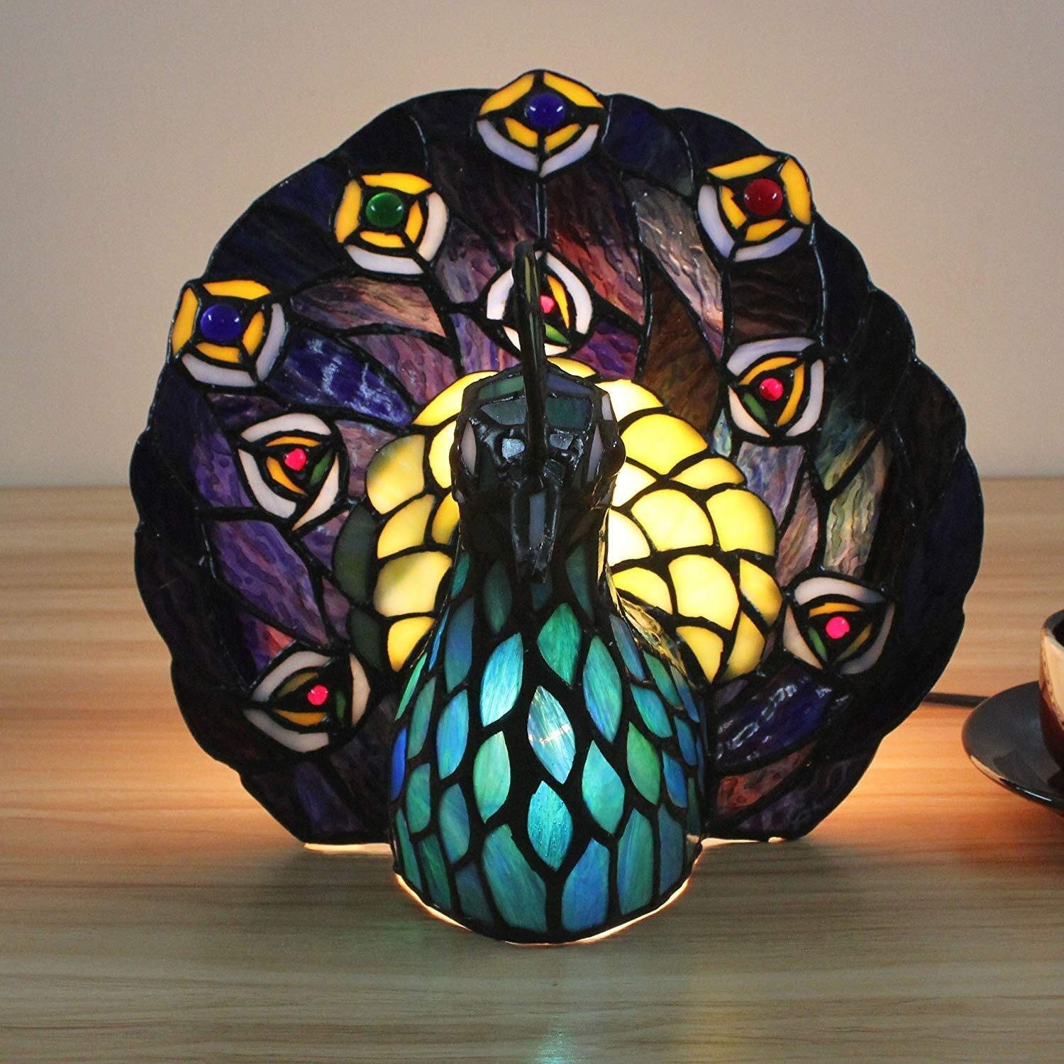 Creative Peacock Table Lamp - Elegant Bedside Night Light for Kids Room, Bedroom Decor, Christmas & Mother's Day Gift Idea - Perfect for Nursery, Dorm, Living Room Ambience