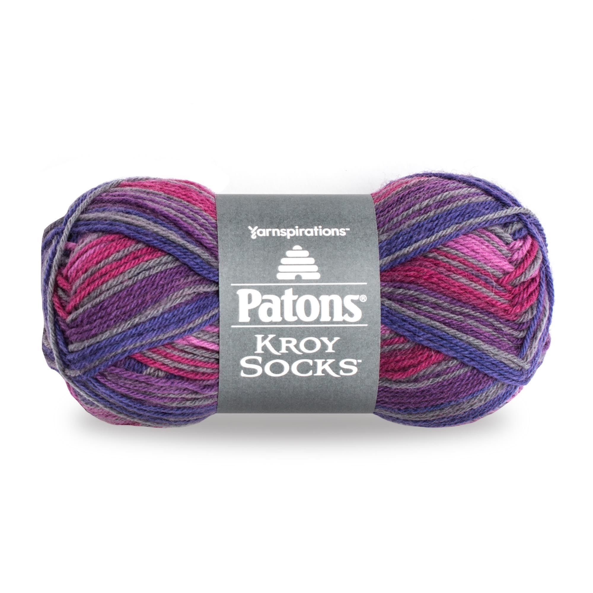 Patons Kroy Socks Yarn - 1.75 oz (50g) - 1 Gauge - Purple Haze - Premium Knitting & Crochet Yarn for Socks, Scarves & DIY Crafts - Perfect for Handmade Gifts & Cozy Winter Projects