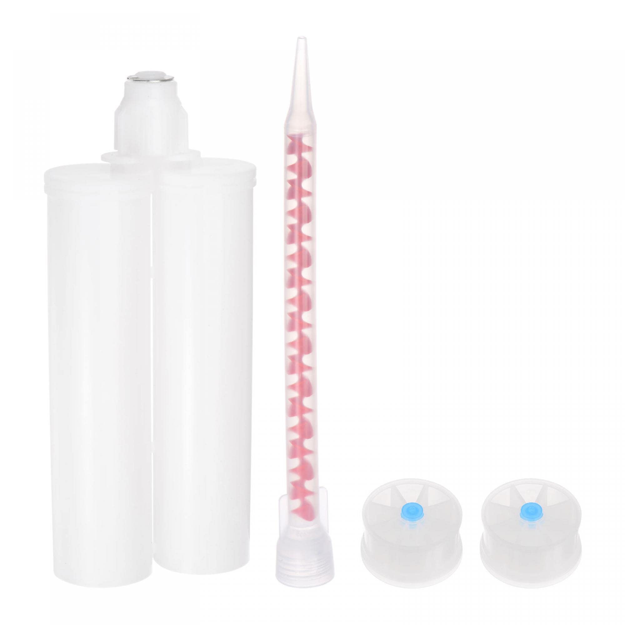 uxcell 400ml/13.5oz Epoxy Gun Adhesive Cartridge with Mixing Tube - Dual Plastic Resin Mixer for 1:1 AB Glue - Perfect for DIY Crafts, Home Repairs & Automotive Bonding