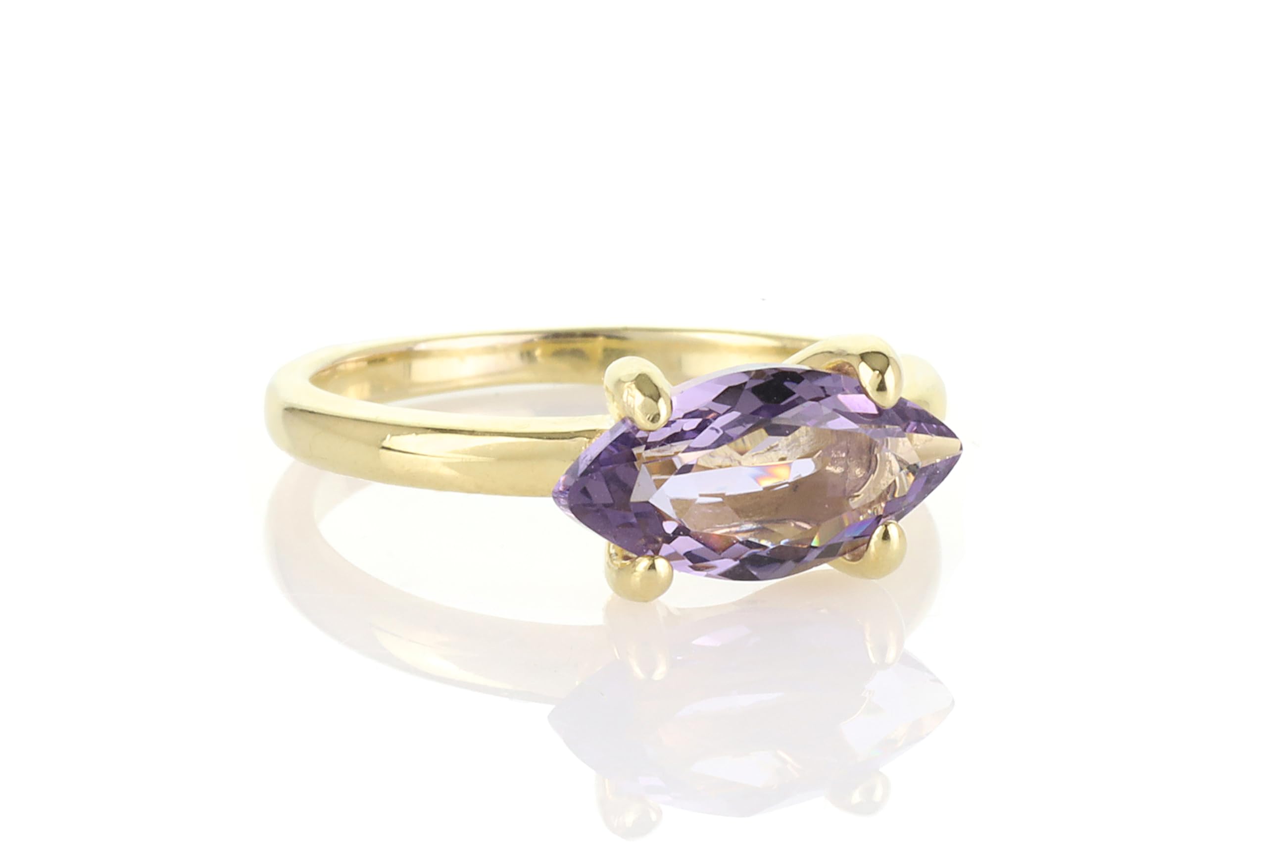 14K Gold Filled Amethyst Ring for Women | Elegant Marquise Cut Purple Gemstone Jewelry | Perfect Birthday Gift with Velvet Gift Box | Ideal for Weddings, Anniversaries & Special Occasions
