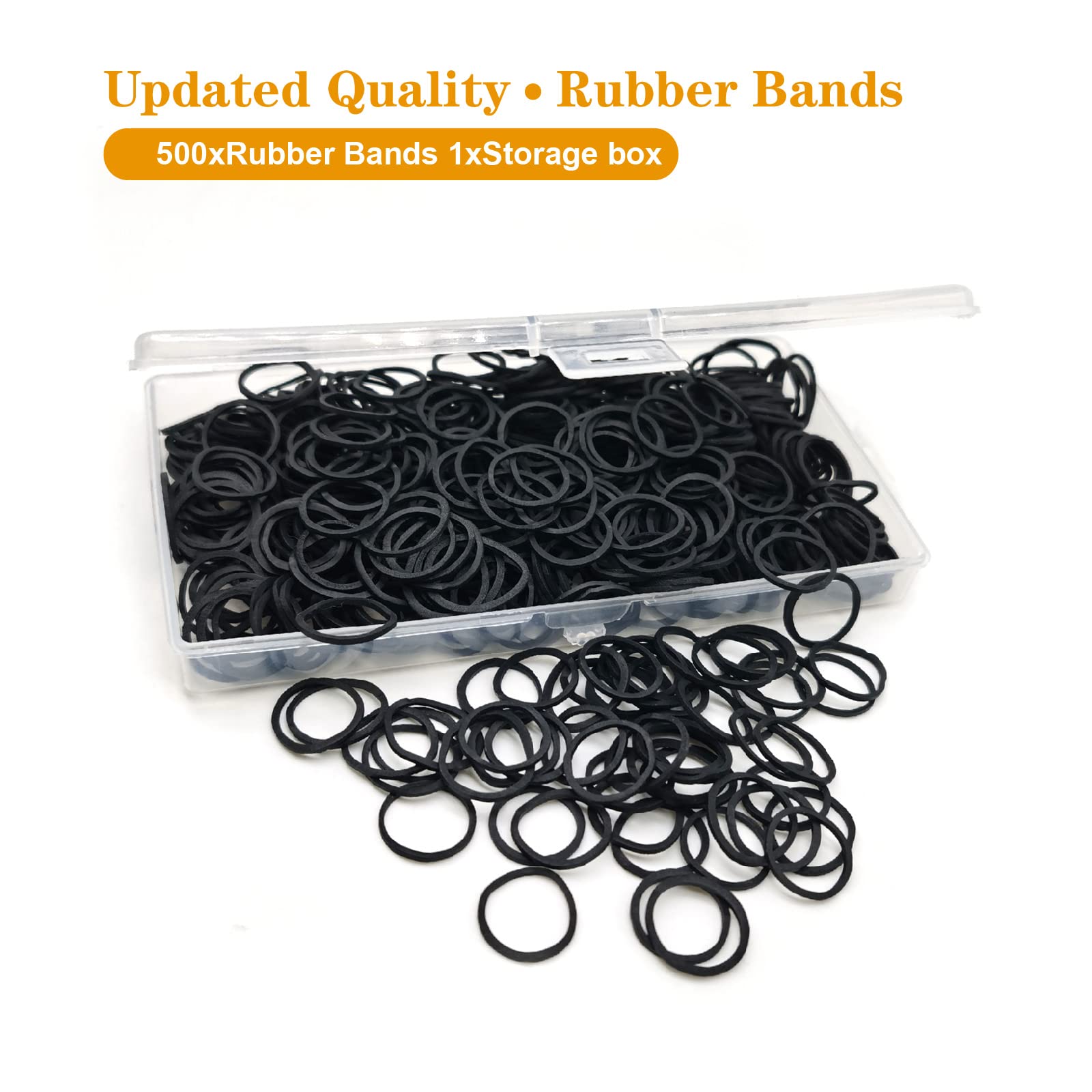 500pcs Black Elastic Hair Bands for Women & Kids - Soft Mini Hair Rubber Bands for Braids, Beard & Ponytails - Includes Storage Box - Perfect for Daily Styling, Salon Use & Travel Accessories