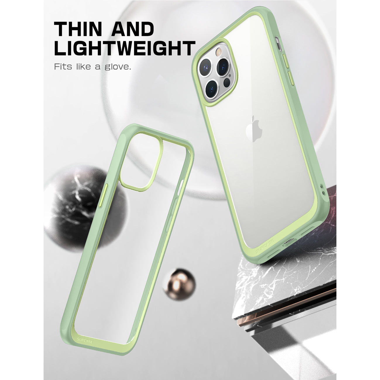 iPhone 13 Pro Case 6.1 Inch - Slim Clear Protective Cover with Shock Absorption | Unicorn Beetle Style in Mint Green | Perfect for Everyday Use, Travel & Outdoor Activities