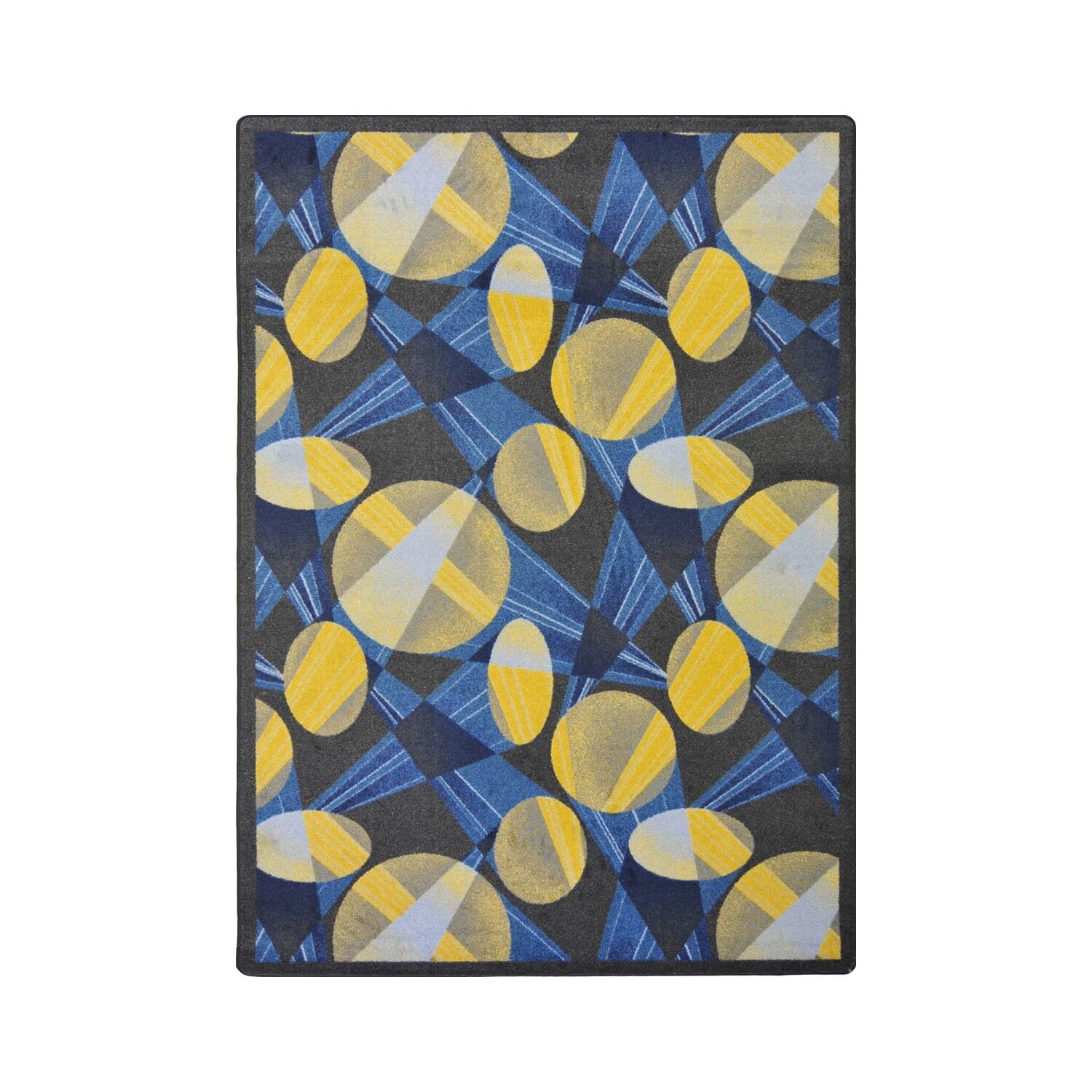 Joy Carpets Any Day Matinee Searchlight Theater Area Rug - Navy Blue - Perfect for Home Theater, Living Room, and Kids Playroom Decor