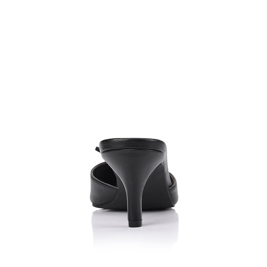 Zeke Pointed Toe Kitten Heels for Women - Black Low Block Heel Pumps | Perfect for Office, Wedding & Evening Events