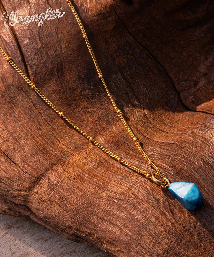 Wrangler Gold Plated Minimalist Pendant Necklace Set for Women - Elegant Layering Jewelry for Everyday Wear & Special Occasions