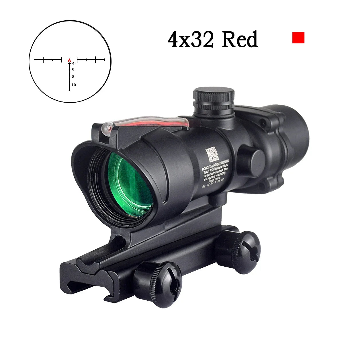 Trijicon ACOG 4X32 RMR Red Dot Sight Scope - Green Cross Fiber Optic Illuminated Rifle Scope with Glass Etched Reticle - Perfect for Tactical Shooting, Hunting & Military Use