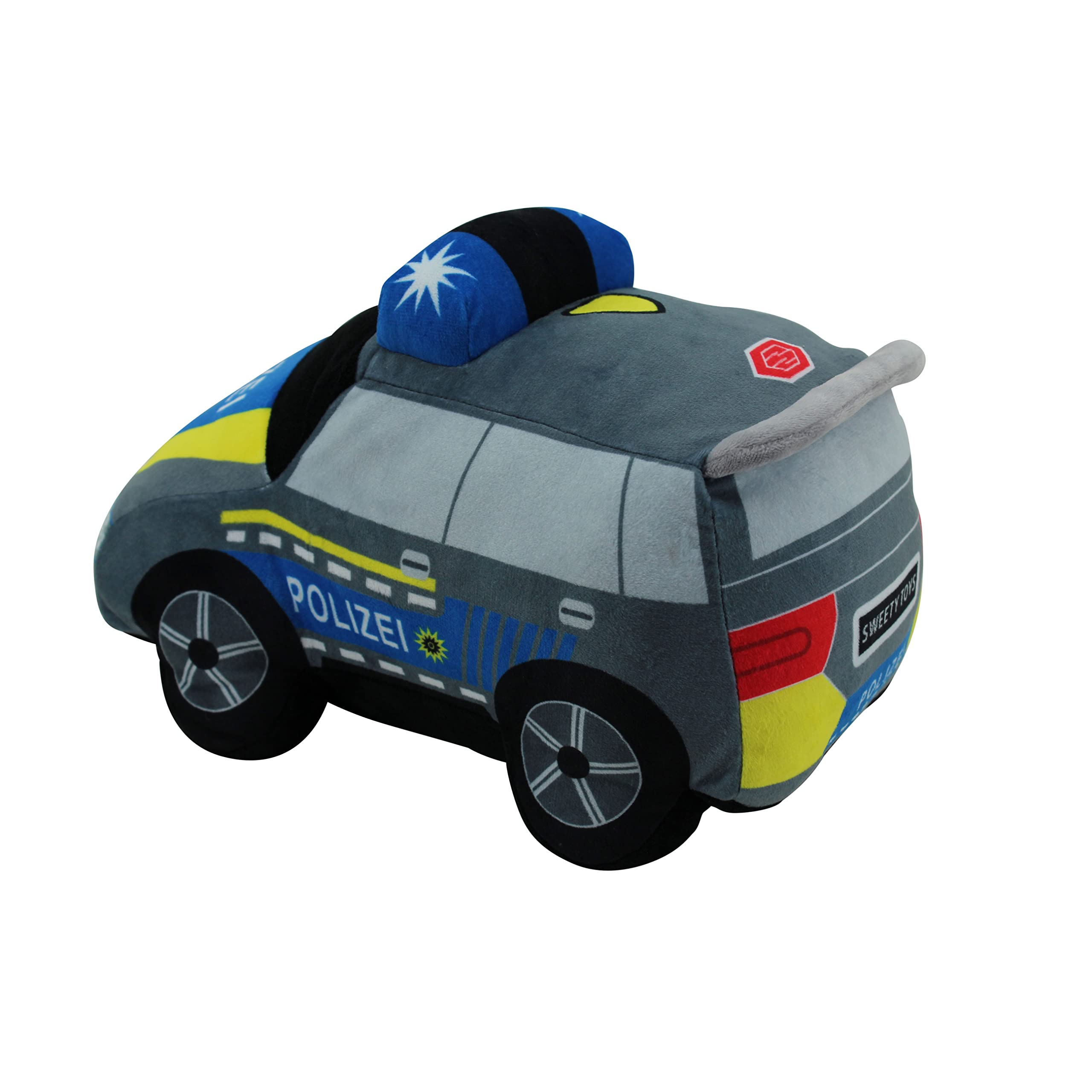 Sweety Toys 13784 Plush Police Car Stuffed Animal - Soft & Cuddly Police Toy for Kids, Perfect for Pretend Play, Gift for Boys & Girls, Nursery Decor, Birthday Present
