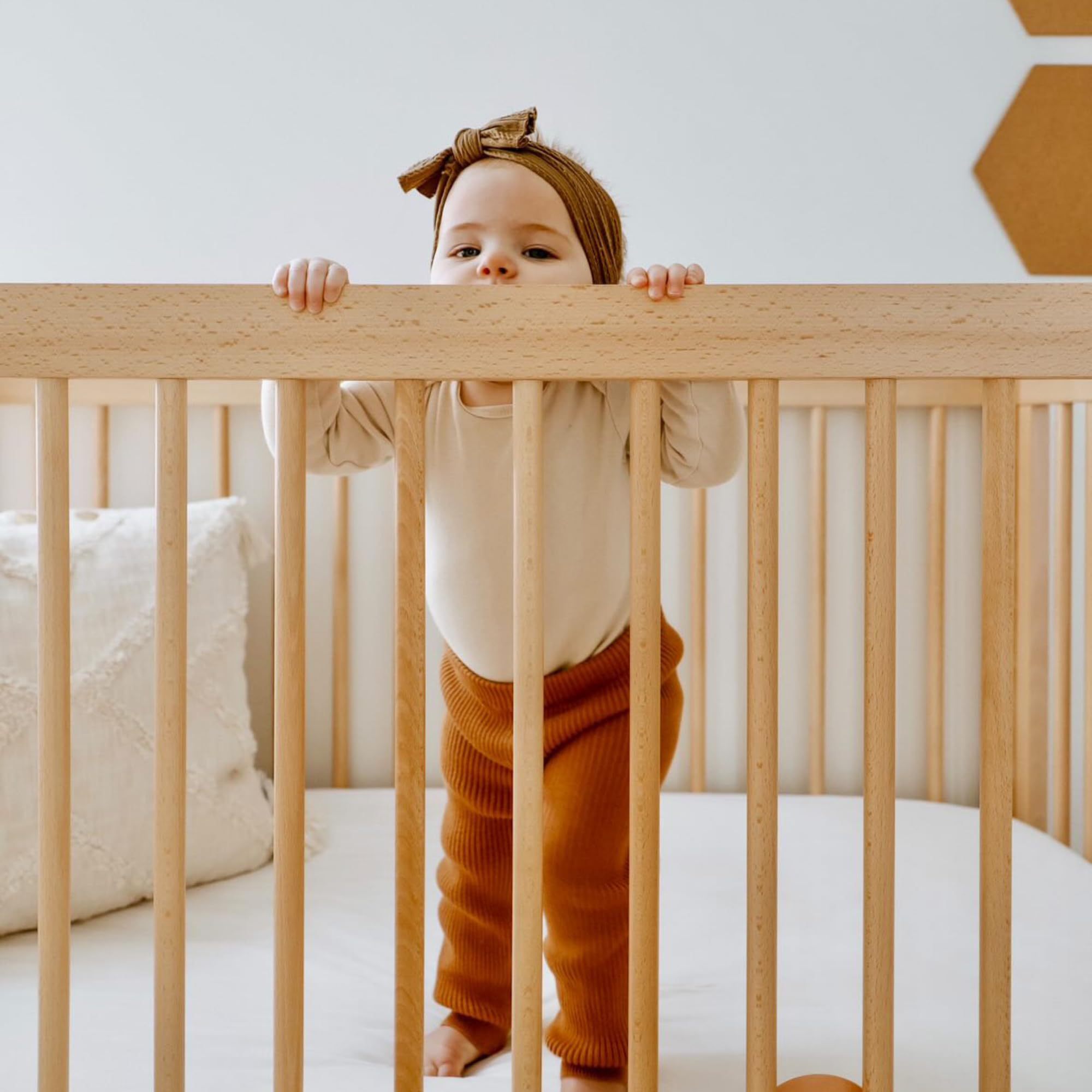**Soho 3-in-1 Convertible Wooden Crib to Toddler Bed – GREENGUARD Gold Certified, Non-Toxic Baby-Safe Finish, Sustainable Beech Wood, Modern Nursery Design, 3 Adjustable Heights (Natural) – Made in Italy | Perfect for Newborns, Infants & Toddlers in Eco-Friendly Nurseries**