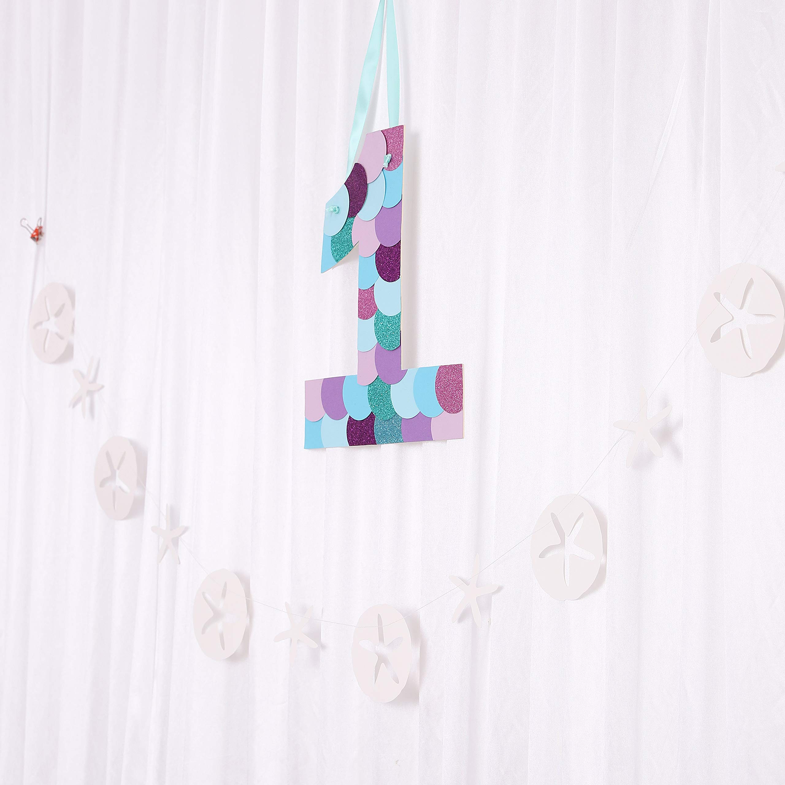 WAOUH Mermaid 1st Birthday Party Decorations Set - Mermaid Sign, Starfish Banner, Photo Booth Props, Birthday Souvenirs & Gifts for Girls | Perfect for First Birthday Celebrations, Baby Showers & Themed Parties
