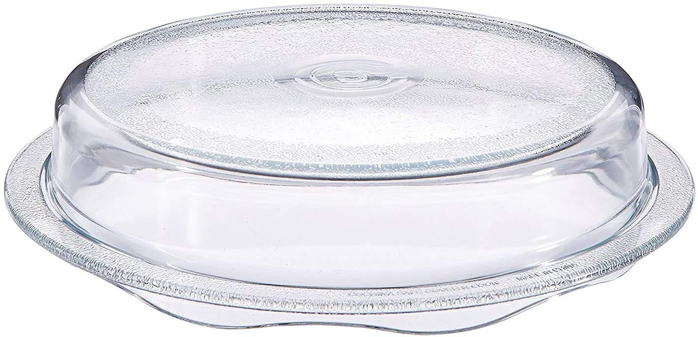 2-in-1 Cover 'n Cook Vented Glass Microwave Plate Cover & Baking Dish - Splatter Guard for Microwave & Oven - BPA-Free, Easy Grip Handle for Baking, Cooking & Serving - Perfect for Meal Prep, Reheating & Family Dinners