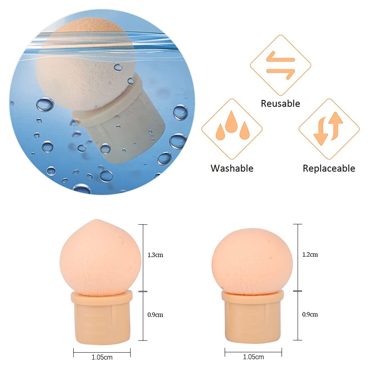 DANNEASY 16Pcs Replaceable Latex Sponge Head for Nail Sponge Pen - Ombre Nail Design Tools, Liquid Latex for Nails, Manicure Brush Accessories - Perfect for DIY Nail Art & Salon Professional Use