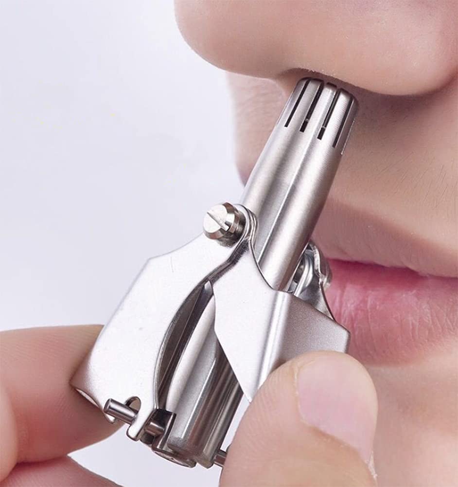 WOIWO Stainless Steel Manual Nose Hair Trimmer for Men - Precision Nose Hair Scissors & Grooming Tool for Personal Care, Travel, and Professional Use