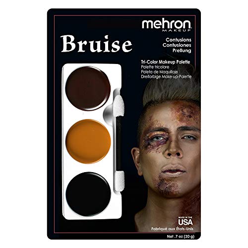 Mehron Professional Tri-Color Halloween Makeup Palette - Bruise Effect Kit for Face & Body | Perfect for Costume Parties, Theater, SFX & Cosplay