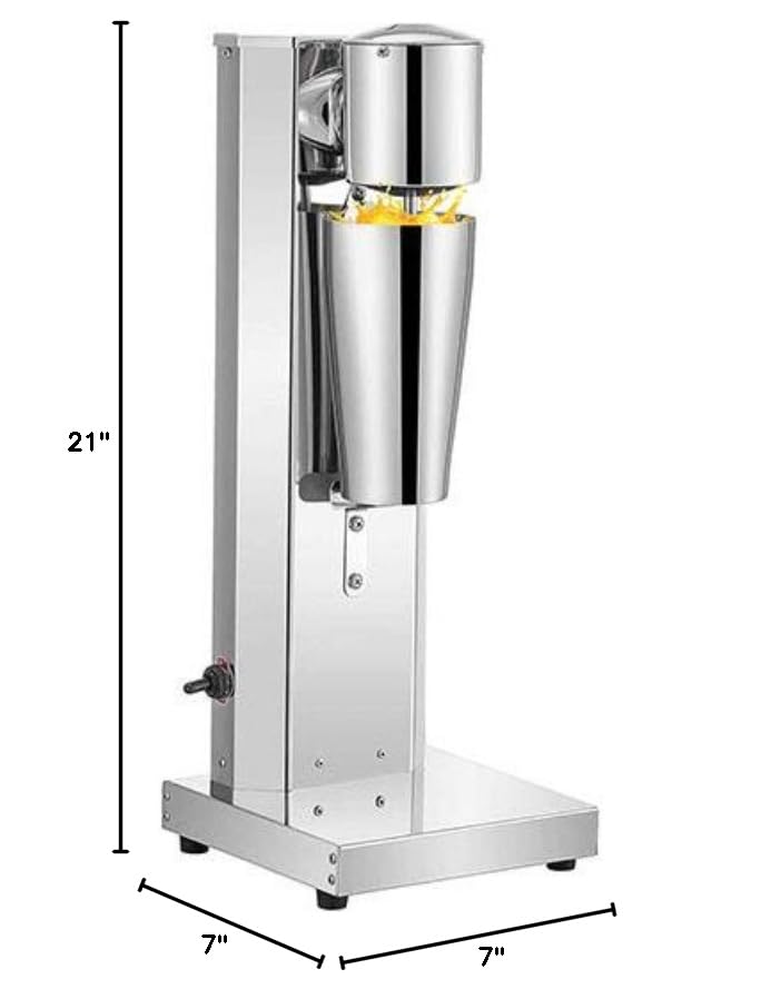 VEVOR Commercial Milkshake Maker Machine - 180W Stainless Steel Electric Shake Mixer with 800ml Cup, 2-Speed Adjustable for Thick & Creamy Milkshakes - Perfect for Ice Cream Shops, Diners, Cafes & Home Use