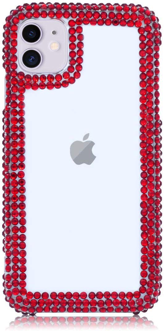 Bonitec Jesiya iPhone 12 Case - 3D Glitter Sparkle Bling Cover with Rhinestone Diamond Design | Luxury Shiny Crystal Clear Protective Bumper | Perfect for Parties, Weddings & Special Occasions