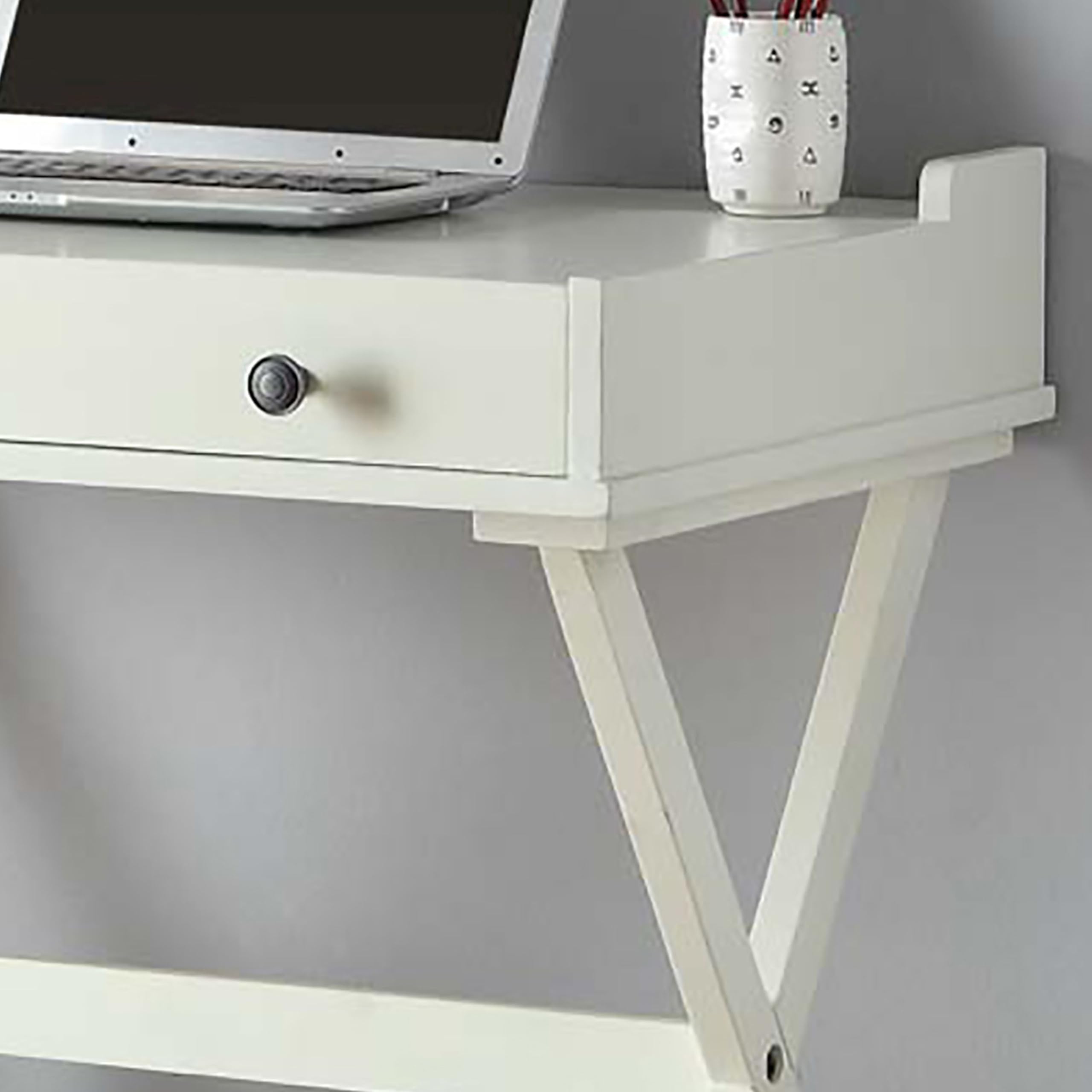 Antique White Flip Top Cork Board Desk for Home Office