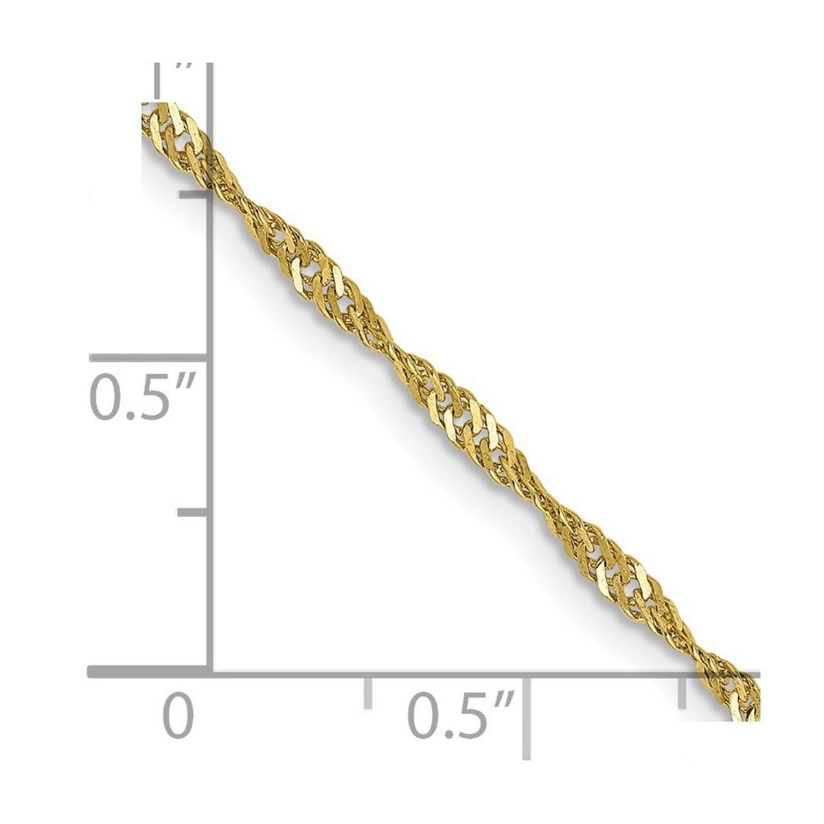 10k Gold Singapore Chain Bracelet for Women & Men - Adjustable Lengths, Durable & Stylish Jewelry - Perfect for Everyday Wear, Gifts & Special Occasions