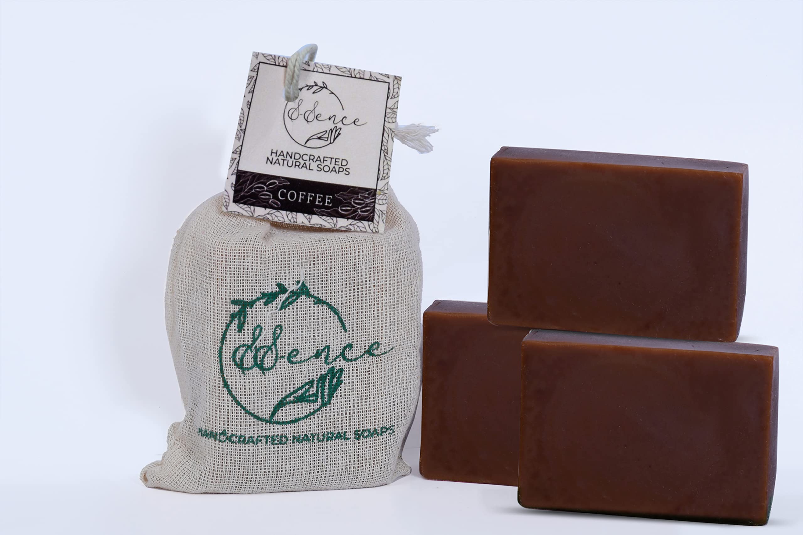 SSence Natural Coffee Soap Bar - Exfoliating & Energizing Face & Body Cleanser for Men & Women - Perfect for Morning Routine & Spa Day at Home