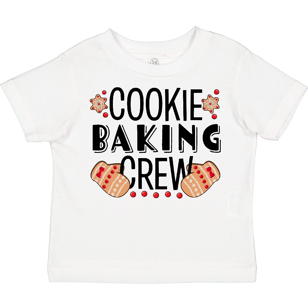 Inktastic Christmas Cookie Baking Crew Toddler T-Shirt with Oven Mitts - Fun Holiday Baking Outfit for Kids & Toddlers