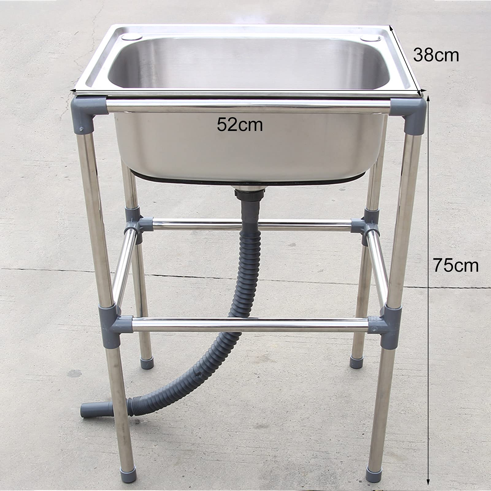 Heavy Duty Stainless Steel Utility Sink - Large Free Standing Laundry Tub for Washing Room, Basement, Garage & Shop with Drainage | Perfect for Commercial Use, Pet Washing & DIY Projects