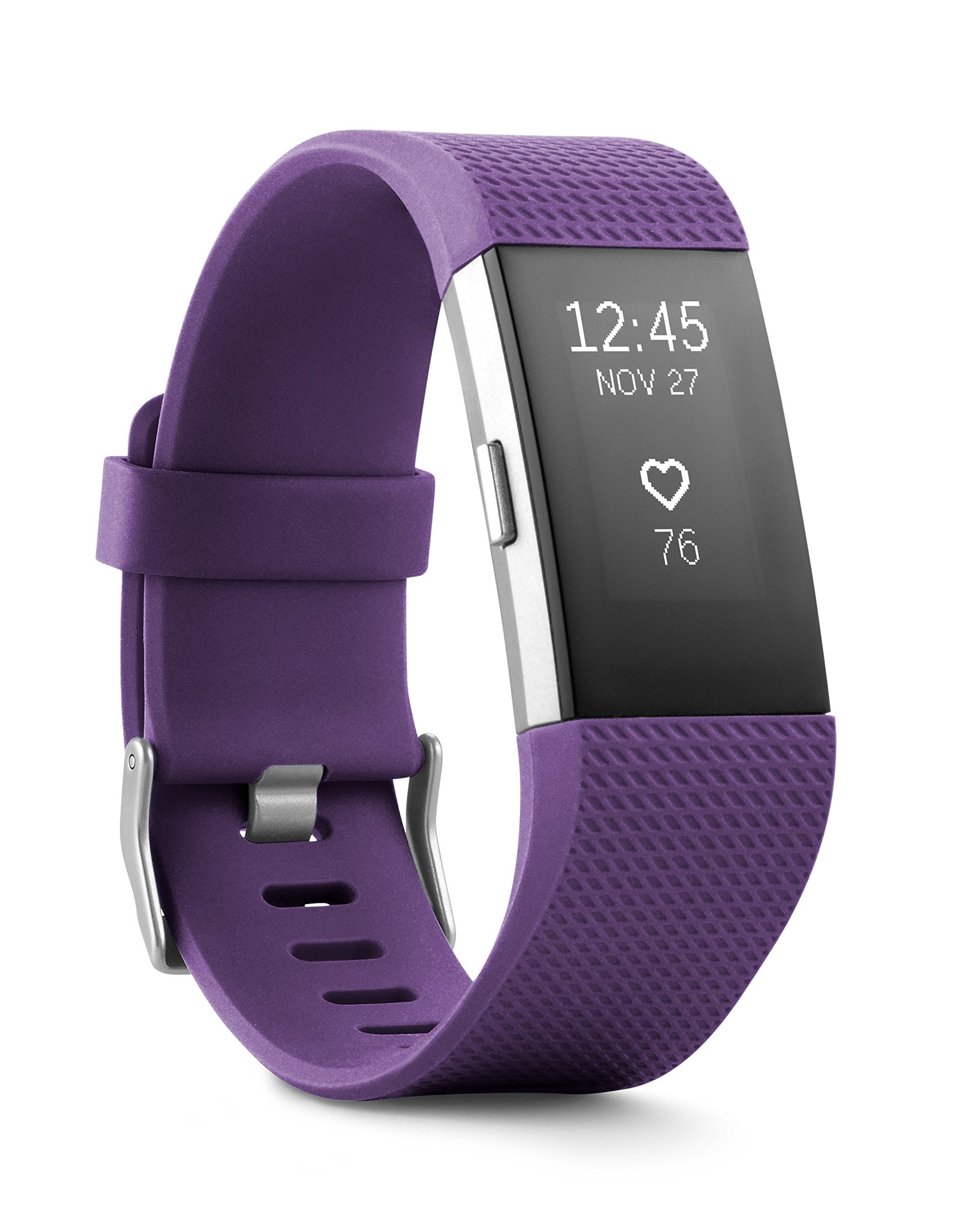 Fitbit Charge 2 Heart Rate & Fitness Tracker - Refurbished Smart Watch for Running, Swimming & Sleep Tracking - Black/Blue (Renewed)