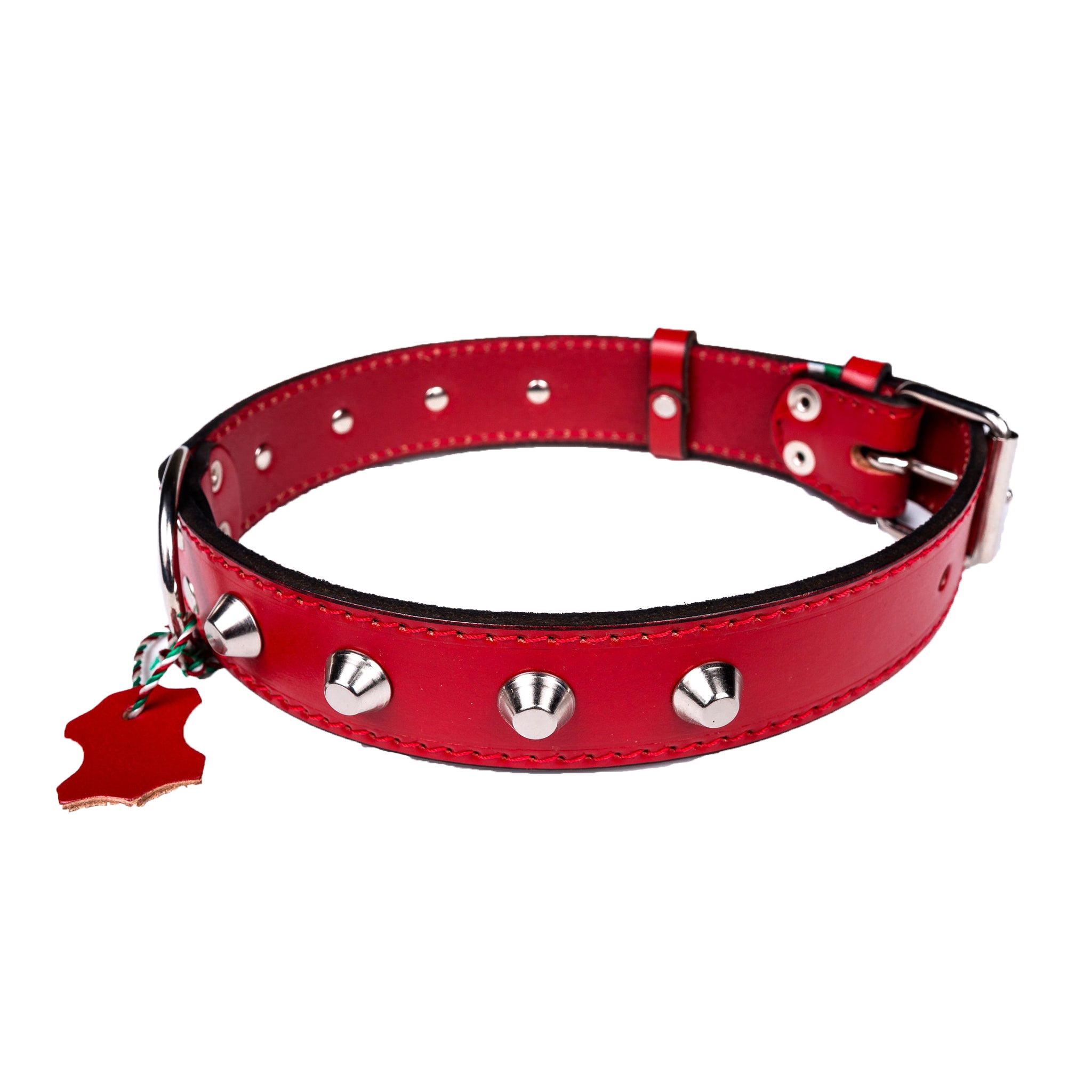 European Leather Studded Dog Collar - Medium Size, Stylish & Durable for Small to Medium Dogs - Perfect for Training, Walks & Fashion Accessories