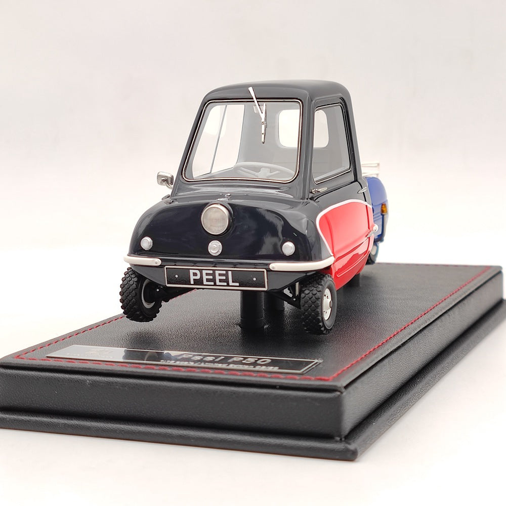 1/18 Scale PEEL P50 with Pav Trailer 1964 Limited Edition Resin Model Car - Black/Red Collectible Toy Gift for Car Enthusiasts | Perfect for Display, Gifting, and Collecting