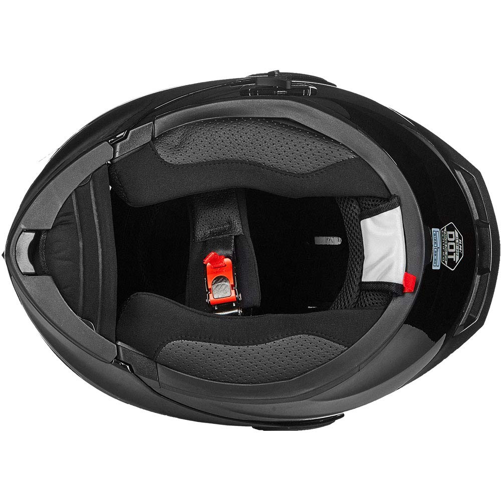 **ILM Bluetooth Motorcycle Helmet - Modular Flip-Up Full Face Helmet with Dual Visor, MP3, Intercom & FM Radio - DOT Certified Model 902BT (Gloss Black, XL) - Perfect for Commuting, Touring & Long Rides**