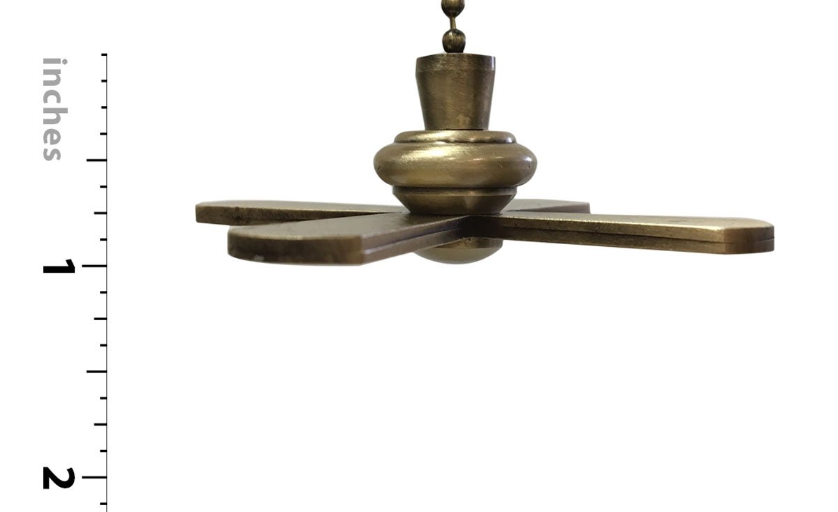 Royal Designs FP-1001-2-A-B Antique Brass Fan & Light Bulb Pull Chain Set of 2 - Ceiling Fan Accessories for Bedroom, Living Room & Home Decor
