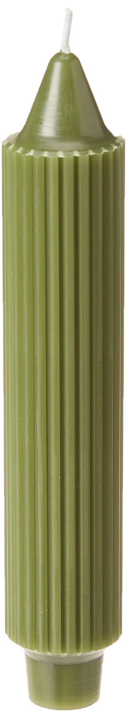 Unscented Grecian Style Dinner Candles - 7 Inch Tall, Pack of 4, Dark Olive Color - Perfect for Romantic Dinners, Wedding Centerpieces & Home Decor