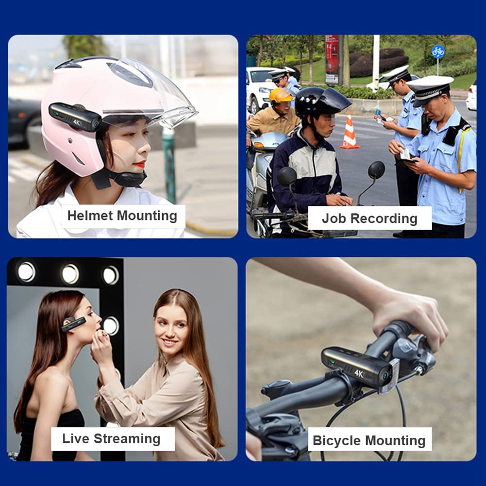 LAUGHERER 4K 30FPS WiFi Head Mounted Camera - 120° Wide Angle Wearable Video Camcorder with Anti-Shake & APP Control - Perfect for Vlogging, Sports Recording, and Hands-Free Filming