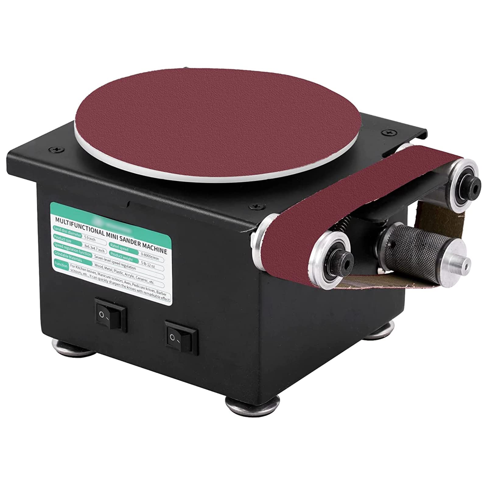 6-Inch Mini Disc Sander Electric Polishing Grinding Machine - Belt Sander for Knife Sharpener, Woodworking, Metal & Stone Crafting - Perfect for DIY Projects, Home Workshop & Professional Use