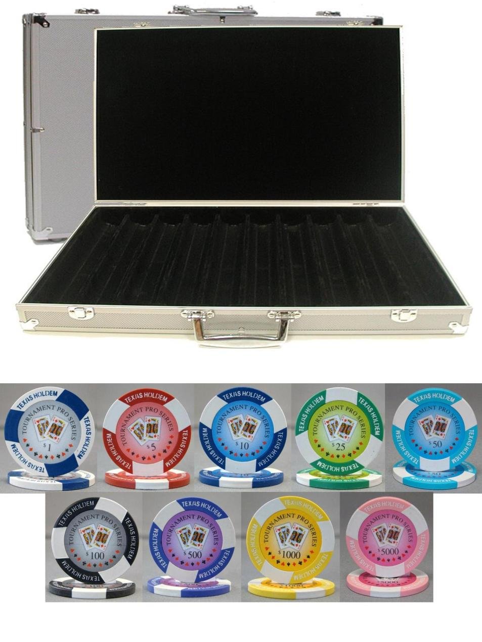 Professional 11.5g Tournament Poker Chips Set - 1000 Premium Clay Composite Chips with Durable Aluminum Case - Perfect for Casino Nights, Home Games, and Poker Tournaments
