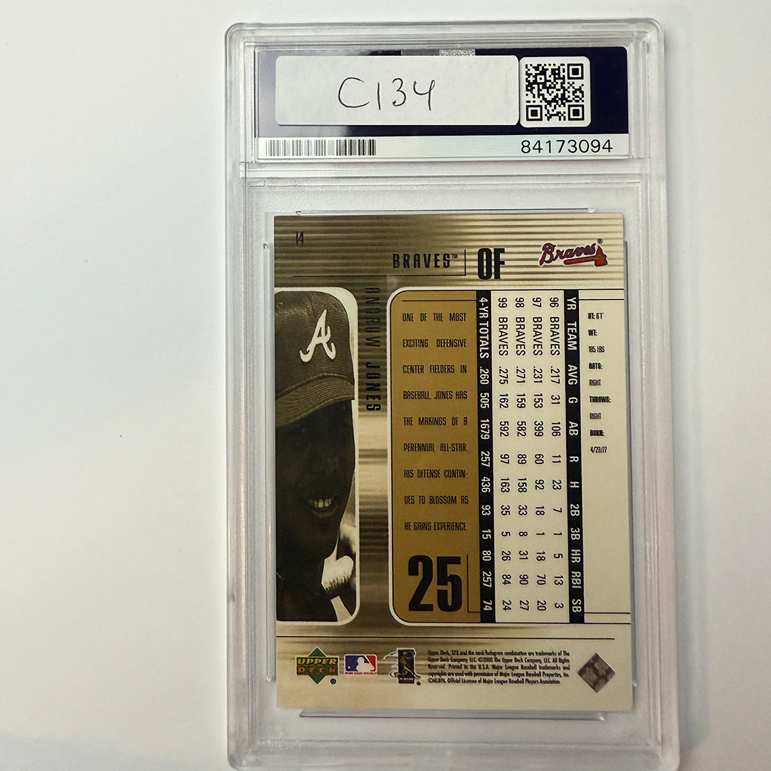 Andruw Jones Autographed 2000 SPX #14 Baseball Card - PSA Certified Authentic - Perfect for Sports Memorabilia Collectors and Atlanta Braves Fans